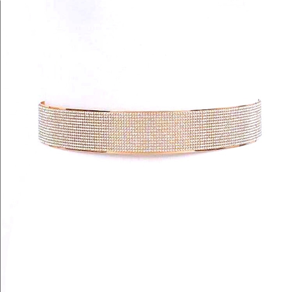 Gold Crystal Metal Adjustable Waist Statement Belt